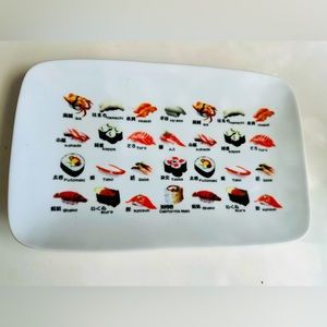Ceramic Graphic Dish With Sushi Design